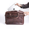 Everyday Companion Leather Laptop Bag-Vintage Midnight Brown - Image 3