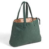 Handmade Woven Original Leather Bag With Zipper-Green - Image 1