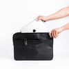The Founder Ultra Slim Leather Laptop Bag-Black - Image 6