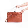 The Founder Ultra Slim Leather Laptop Bag-Tan Brown - Image 8