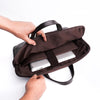 The Founder Ultra Slim Leather Laptop Bag-Dark Brown - Image 4