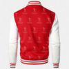 Mens Red and White Classic Varsity Jacket