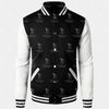 Mens Black and White Classic Varsity Jacket