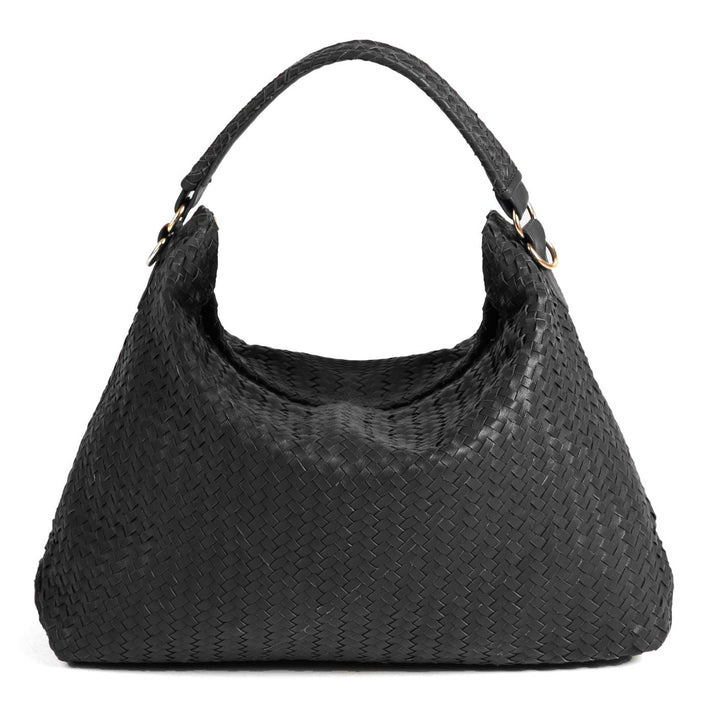 Handmade Woven Original Black Leather Bag - Image 5