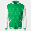 Mens Green and White Classic Varsity Jacket