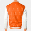 Mens Orange and White Classic Varsity Jacket
