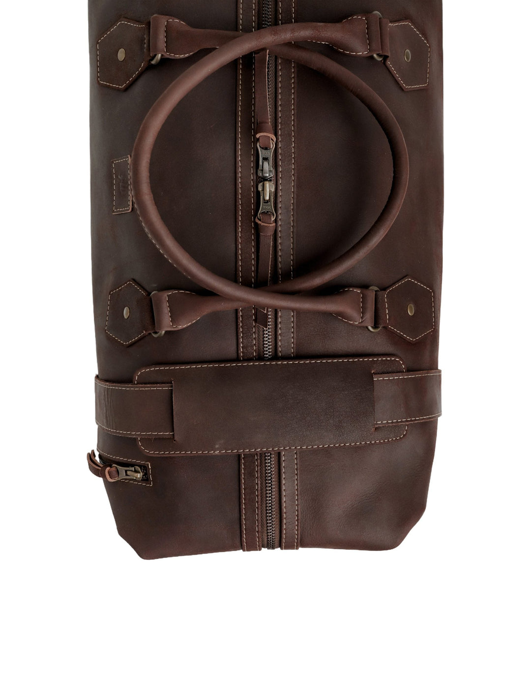 The Weekender Travel Leather Duffle Bag-Midnight Brown - Image 4