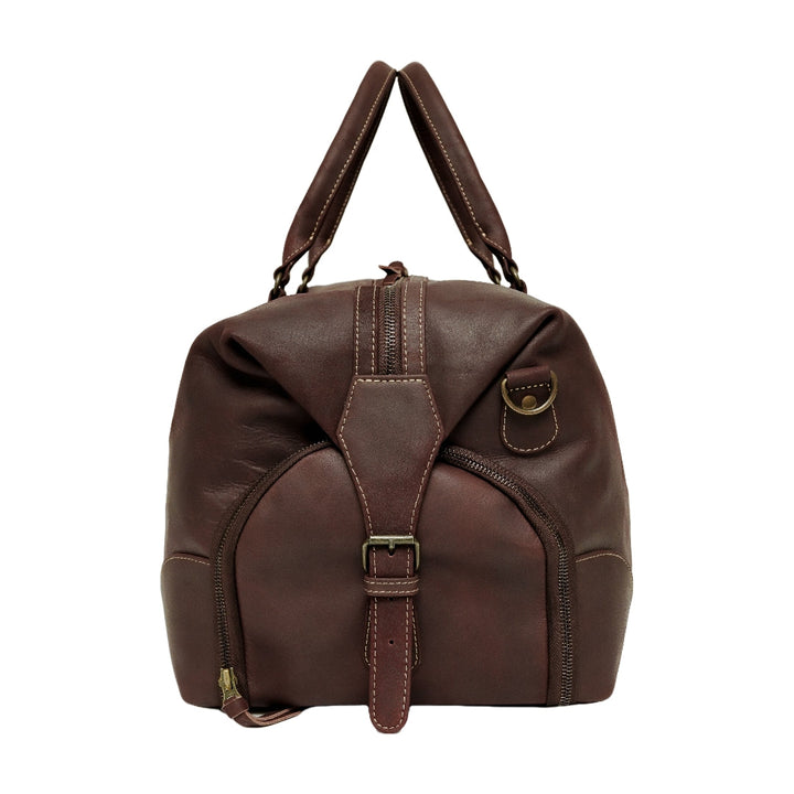 The Weekender Travel Leather Duffle Bag-Midnight Brown - Image 10