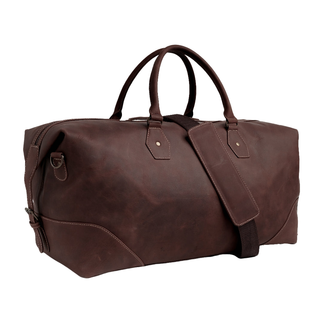 The Weekender Travel Leather Duffle Bag-Tan Brown - Image 4