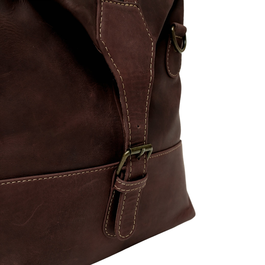 The Weekender Travel Leather Duffle Bag-Tan Brown - Image 6