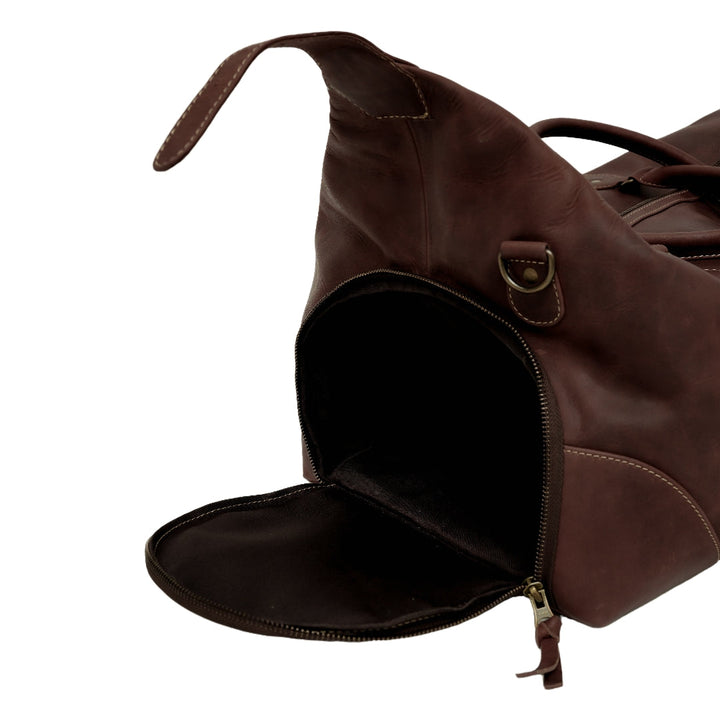 The Weekender Travel Leather Duffle Bag-Tan Brown - Image 22