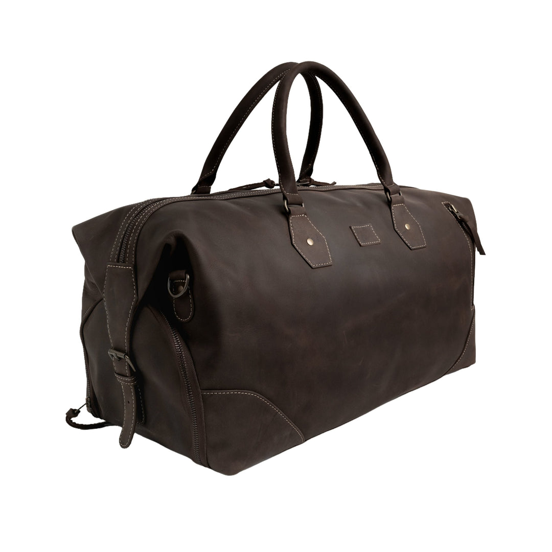 The Weekender Travel Leather Duffle Bag-Dark Brown - Image 6