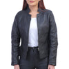 Womens Black Biker Leather Jacket