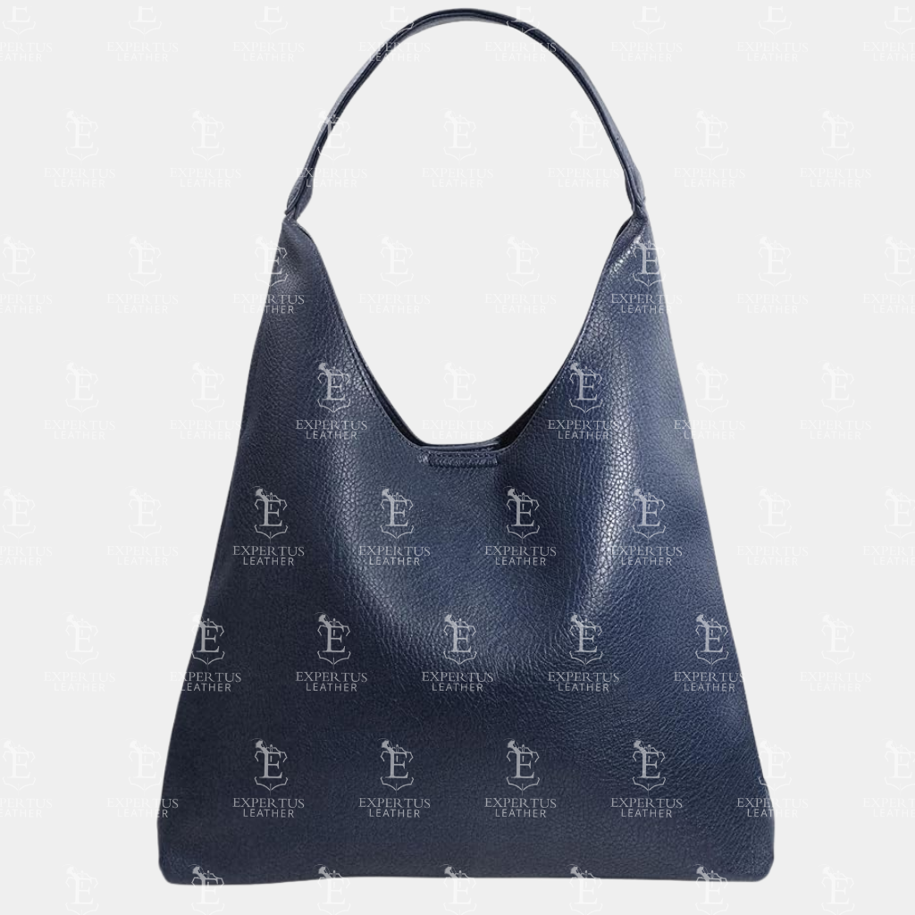 Navy Leather Shoulder Bag