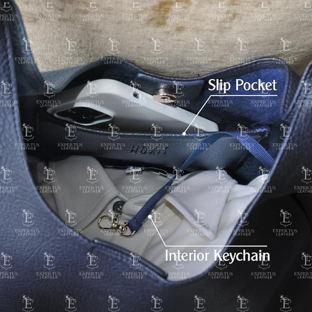 Navy Leather Shoulder Bag