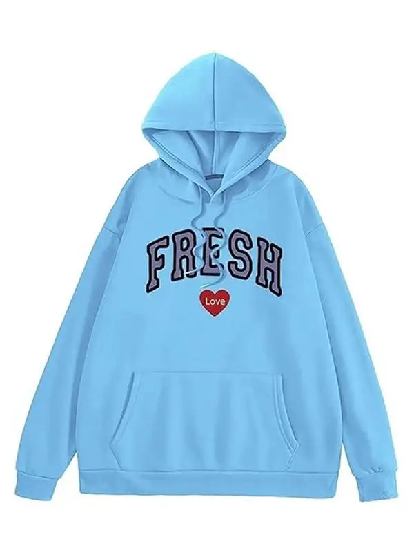 Front view of the Blue Fresh Love Hoodie