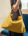 Handmade Woven Original Yellow Leather Bag - Image 5