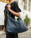 Handmade Woven Original Blue Leather Bag - Image 5