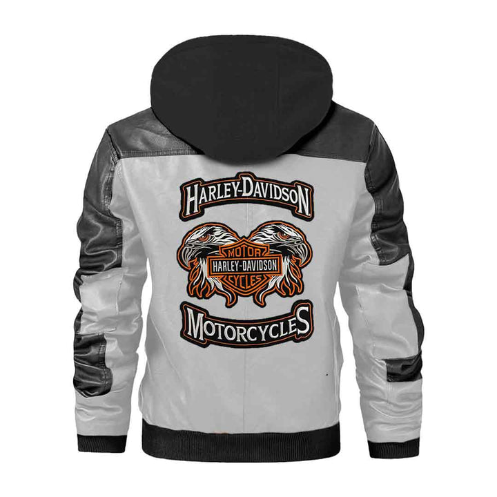 Harley Davidson Grey Hooded Jacket Back View