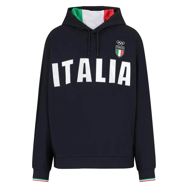 Front view of the Italy Olympic Black Hoodie