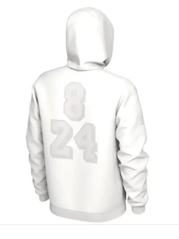 back view of the Kobe Mamba Halo White Hoodie