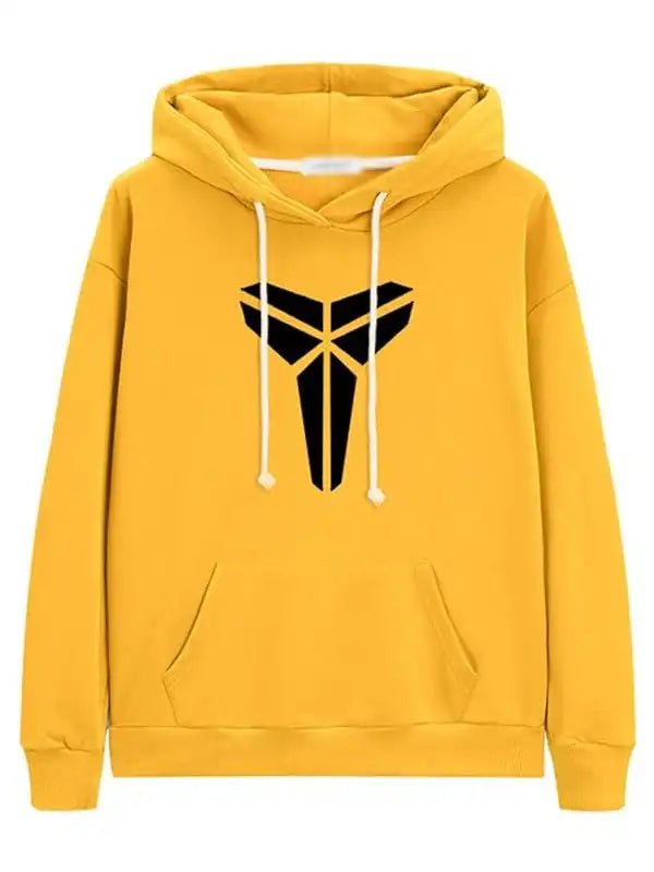 Front view of the Kobe Mamba Halo Yellow Hoodie