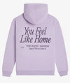 Back view of the Lonely Ghost Feel Like Home Light Purple Hoodie