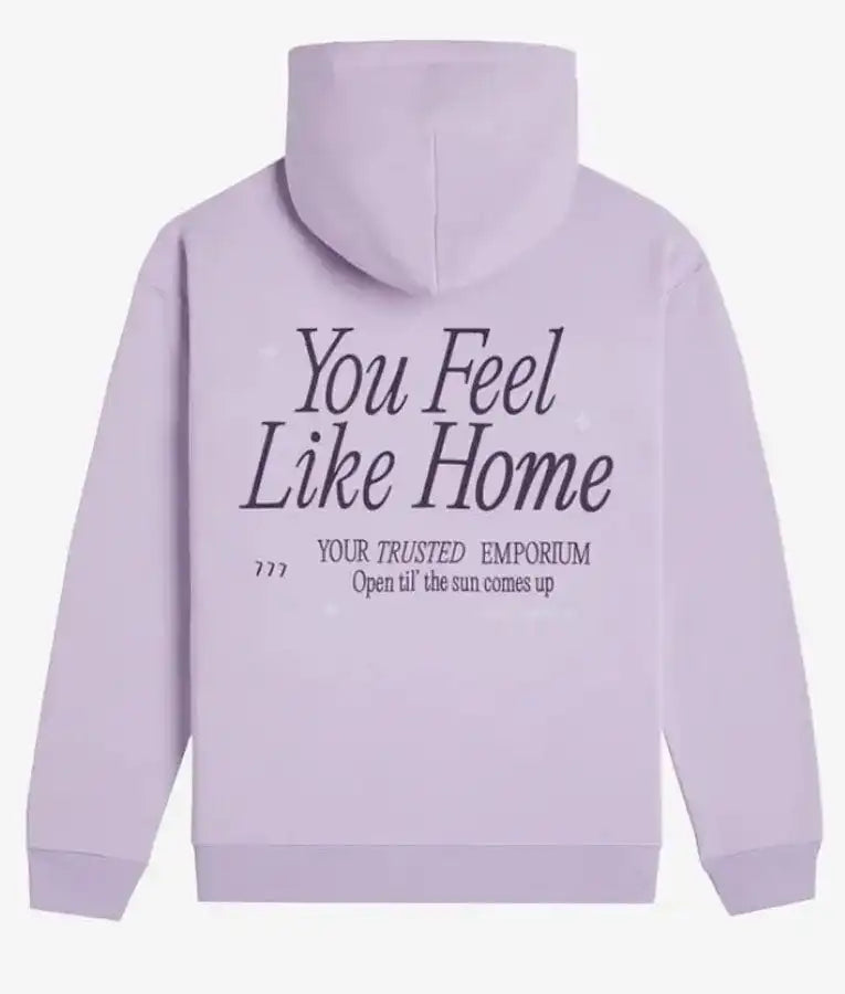 Back view of the Lonely Ghost Feel Like Home Light Purple Hoodie