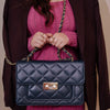 Flora Quilted Crossbody Leather Bag - Blue - Image 16