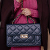 Flora Quilted Crossbody Leather Bag - Blue - Image 17