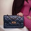 Flora Quilted Crossbody Leather Bag - Blue - Image 18