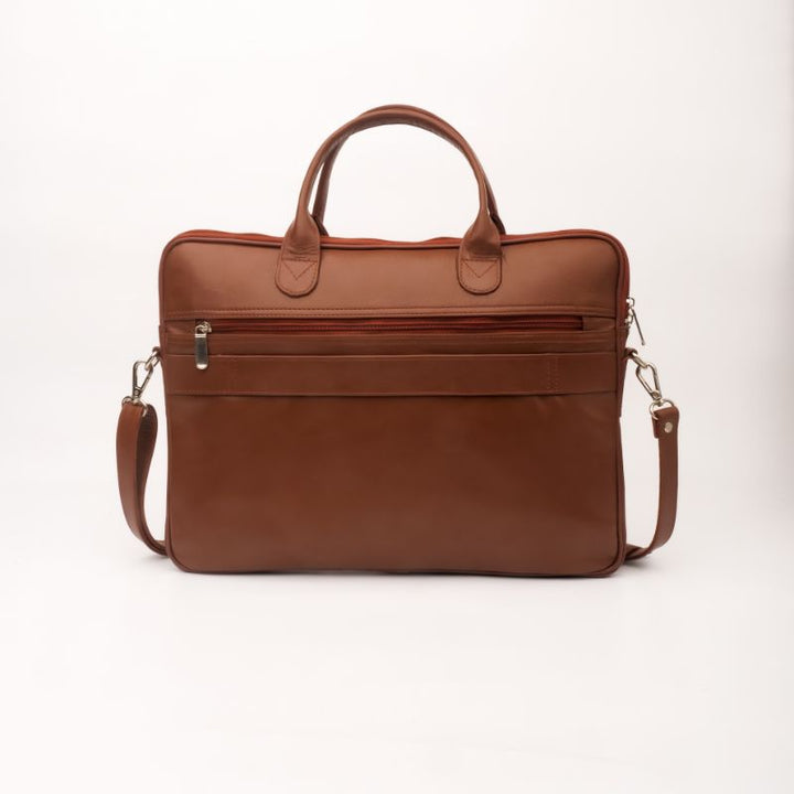 Parker Slim Leather Laptop Bag-Tan - Image 2