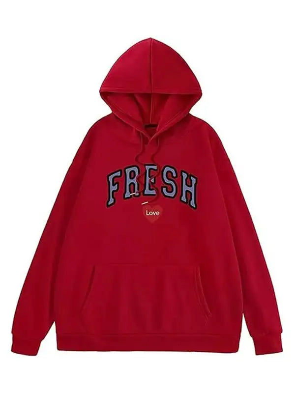 Front view of the Red Fresh Love Hoodie