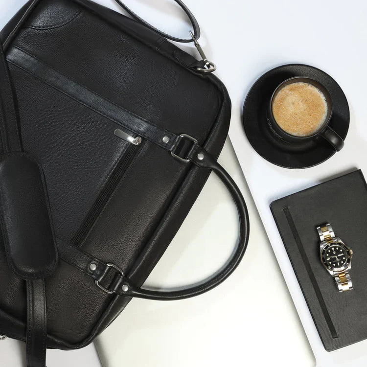 The Maverick Soft Grain Natural Milled Leather Laptop Bag