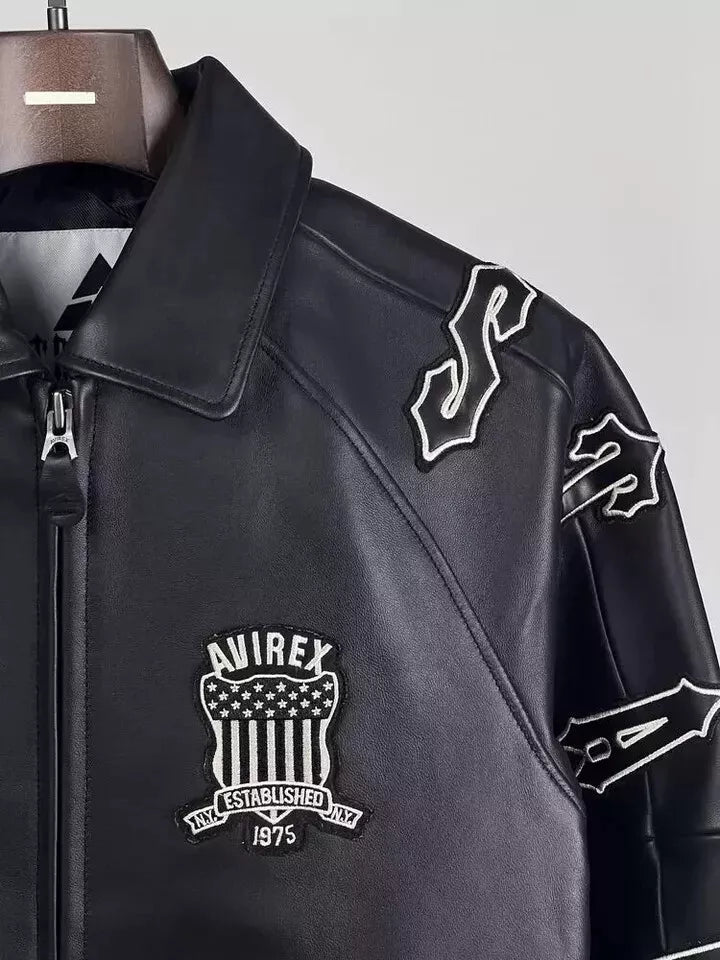 Trapster x Avired LDN Black Leather Jacket