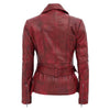 Red leather jacket on a white background