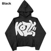 black y2k kozy hoodie front