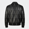 Mens Black Leather Bomber Jacket