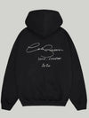 Back view of the Cole Buxton black hoodie with a white signature logo