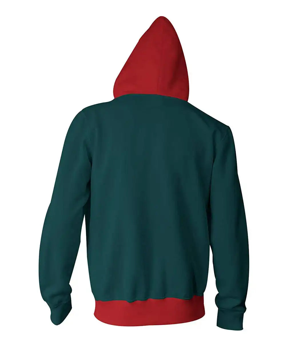 Back view of a Miles Morales Spider-Man full zip hoodie