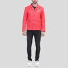 Men's Red Biker Leather Jacket